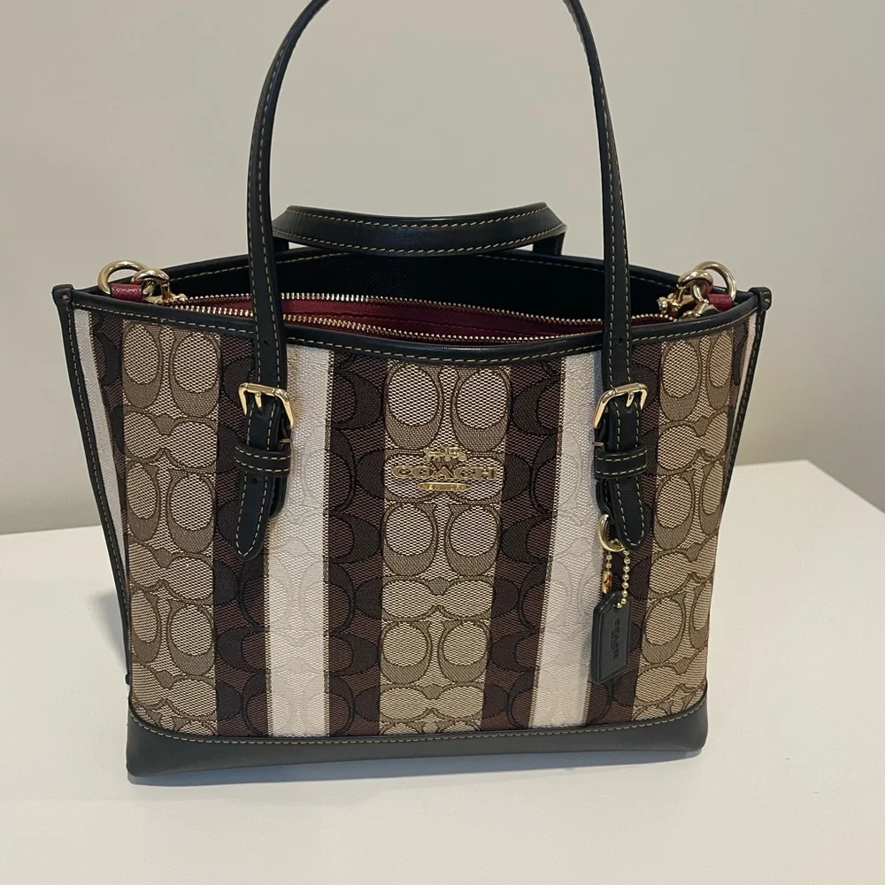 Coach Mollie Tote 25 and Wristlet in Signature Jacquard with Stripes - Picture 13 of 13